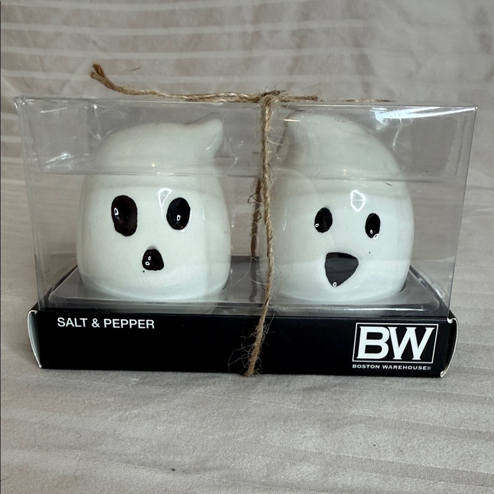 Boston Warehouse Ghostly White Salt and Pepper Shakers